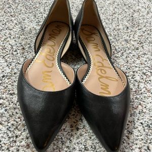 Black leather flats by Sam Edelman